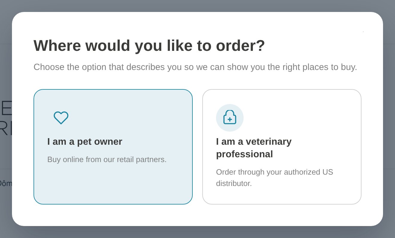 Modal step one: choose your profile