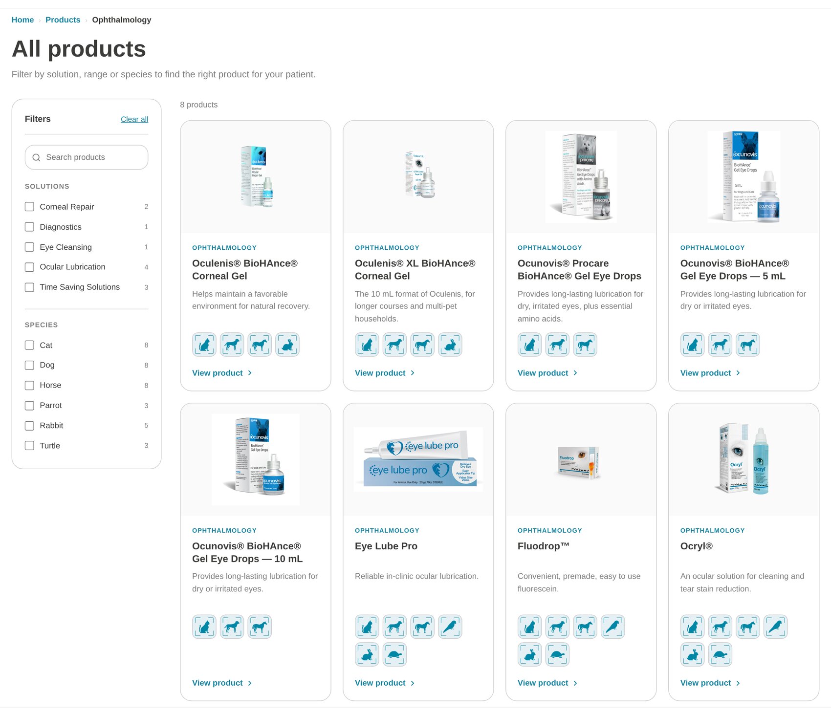 The catalog limited to one range
