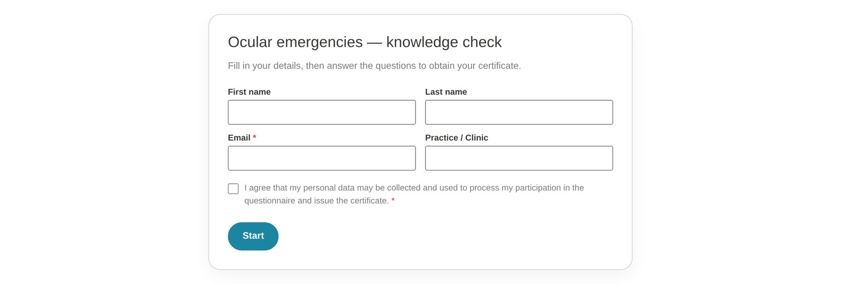 Questionnaire introduction step