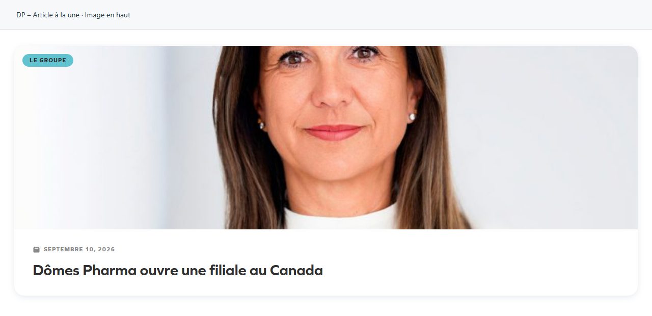 DP – Article à la une — Image en haut