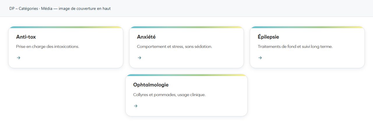 DP – Catégories — Média — image de couverture en haut