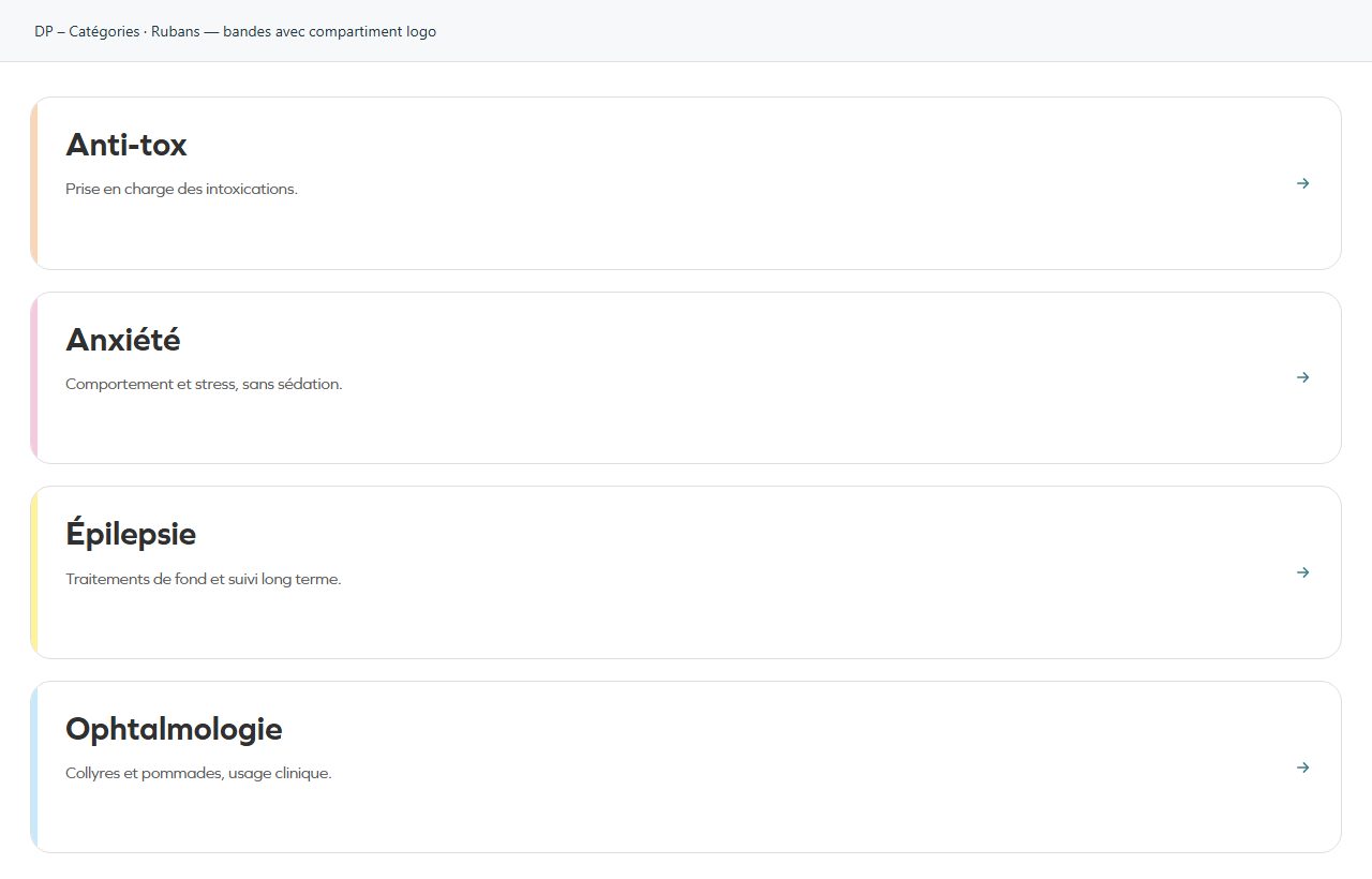 DP – Catégories — Rubans — bandes avec compartiment logo