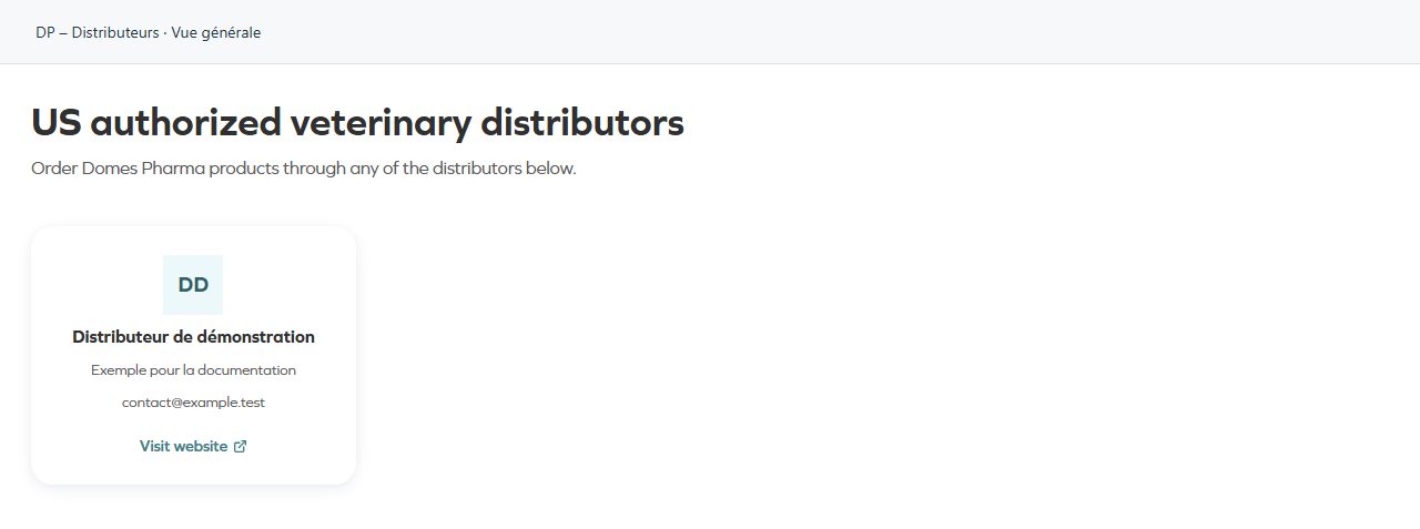 DP – Distributeurs — Overall view