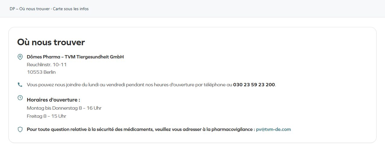 DP – Où nous trouver — Carte sous les infos