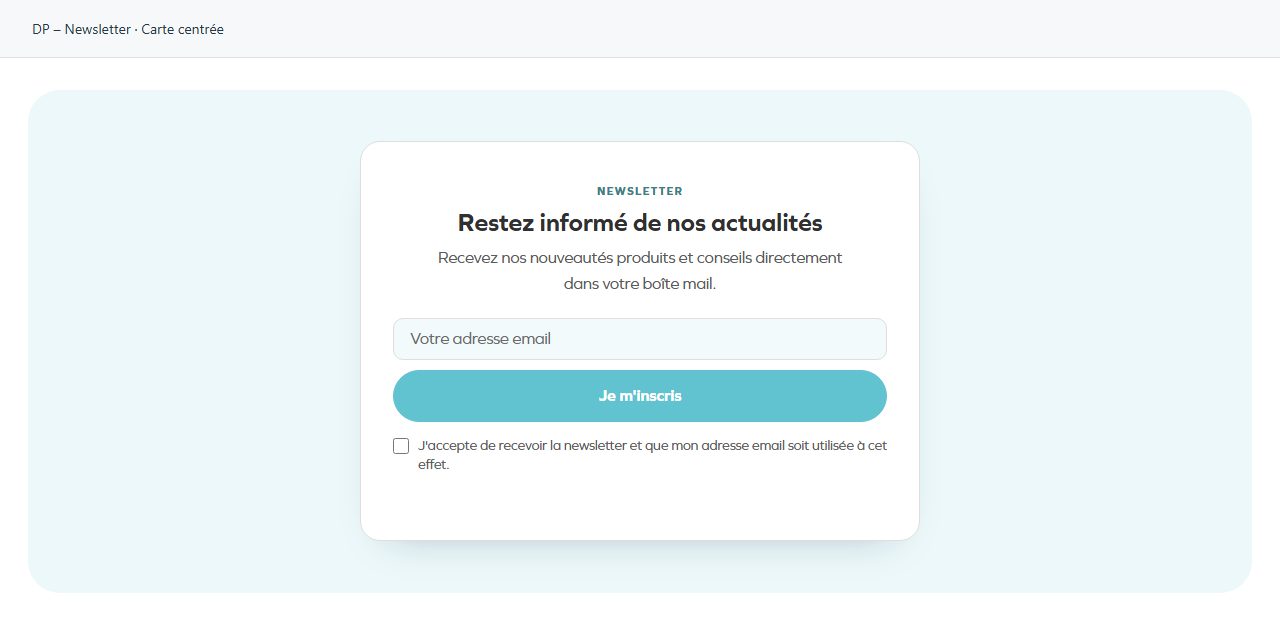 DP – Newsletter — Carte centrée