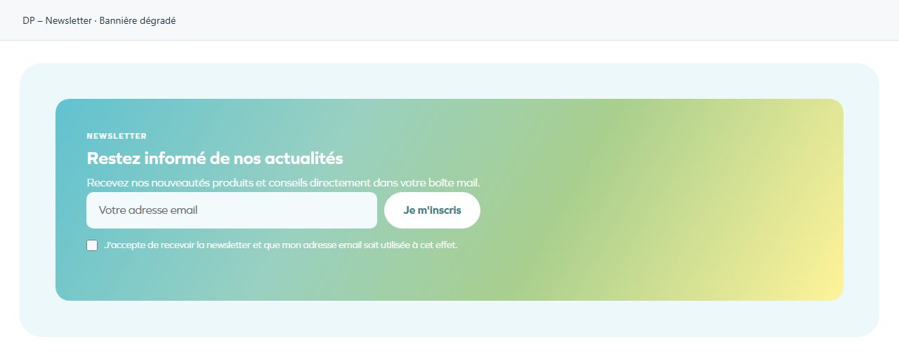 DP – Newsletter — Bannière dégradé