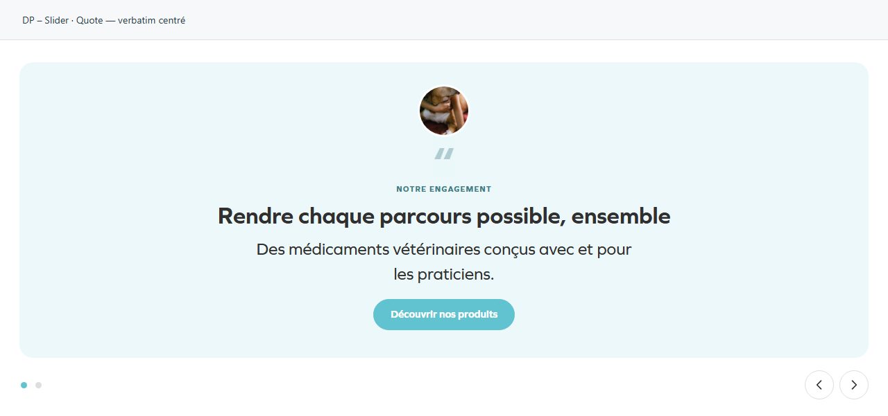 DP – Slider — Quote — verbatim centré